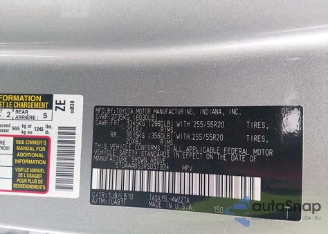 2024 Toyota Grand Highlander Platinum z USA, uszkodzony, nr VIN 5TDAAAB53RS057934